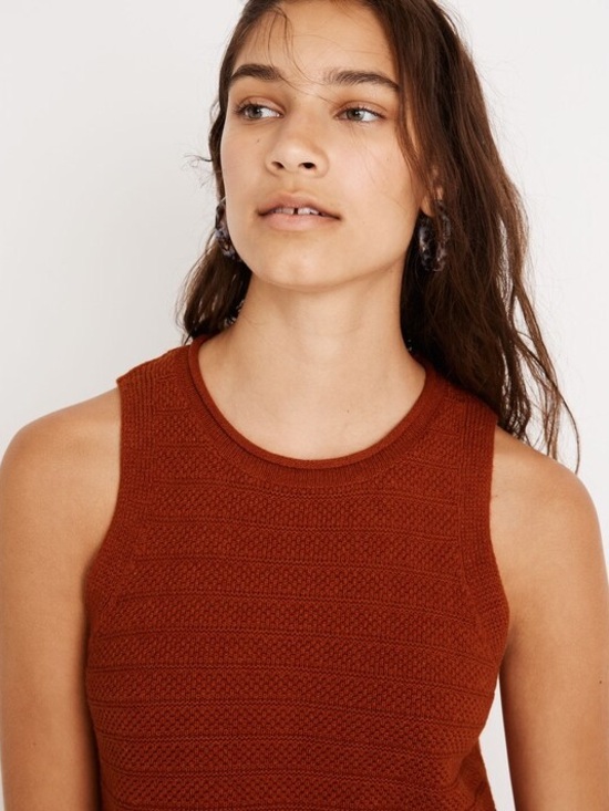 Madewell Norris sweater tank in heather copper - Picture 3 of 5